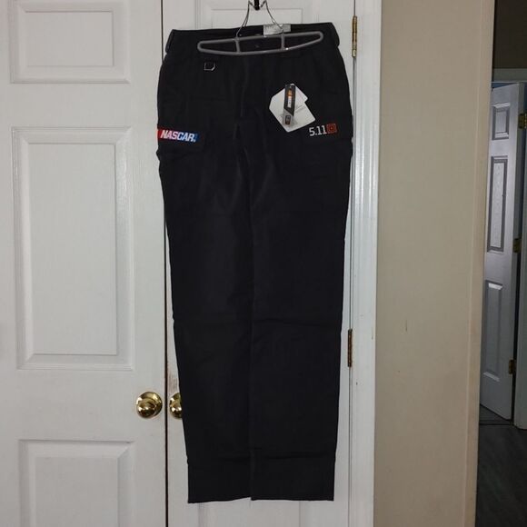 5.11 Tactical Women's Nascar logo  Charcoal  Stryke Pants  Sz 4 unhemmed - Picture 1 of 12
